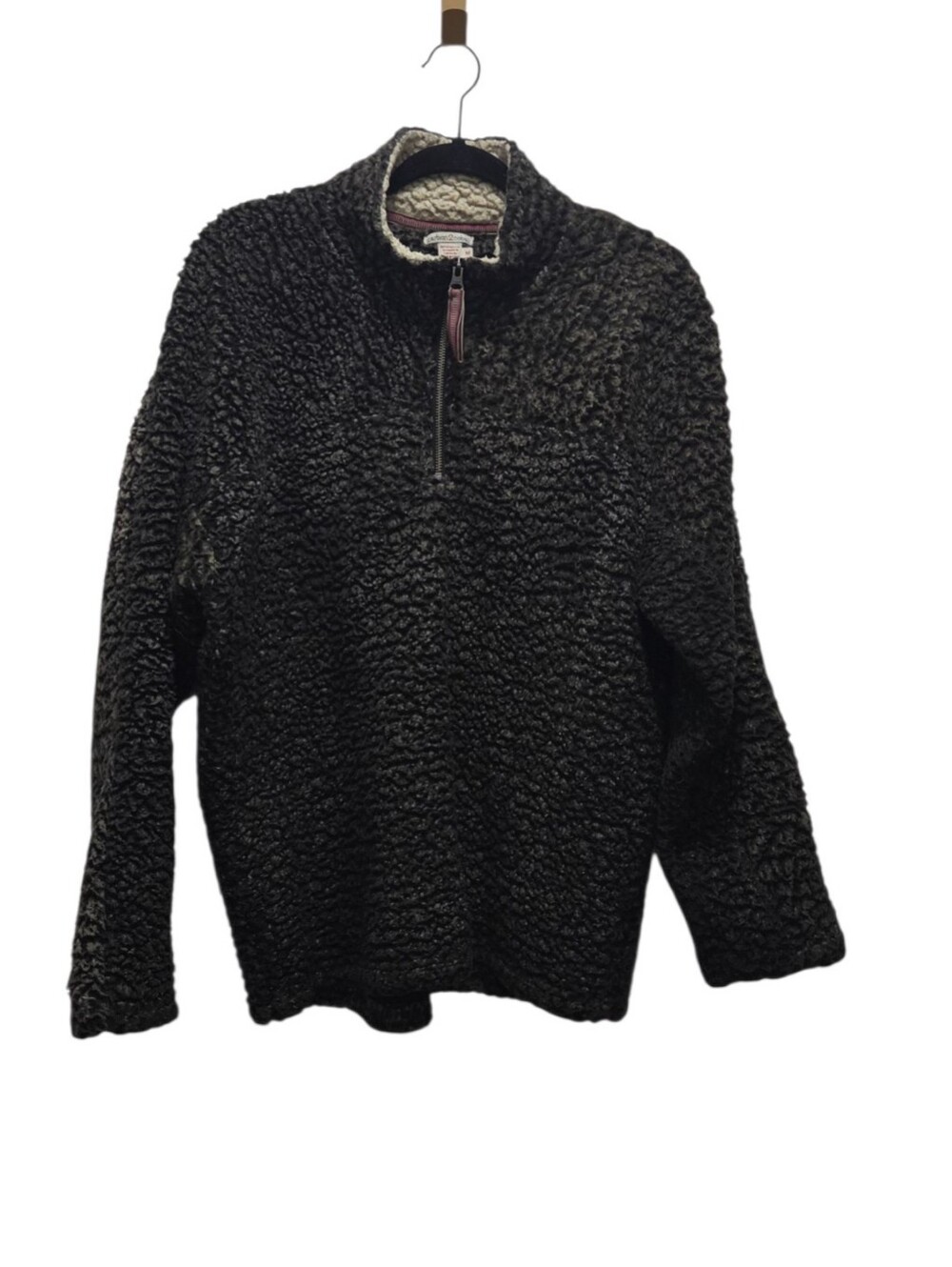 Carbon2Cobalt Mens M Sherpa Fleece Quarter Zip Pullover Charcoal Gray Teddy Cozy